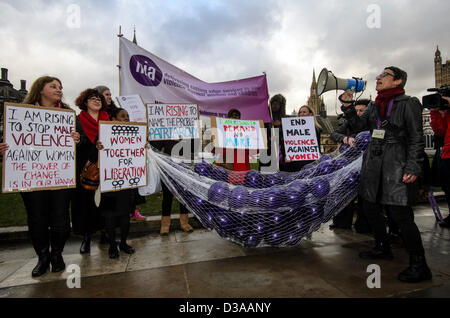 London, UK. 14th February 2013 - One Billion Rising World Day Action to stop violence against women in London Stock Photo