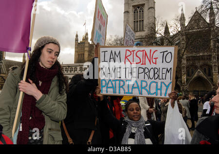 London, UK. 14th February 2013 - One Billion Rising World Day Action to stop violence against women in London Stock Photo