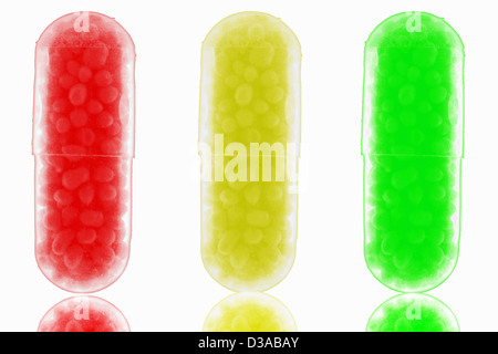 Close up of colorful capsules Stock Photo