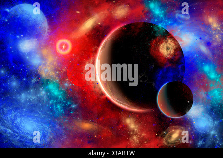 Alien Space, In A Distant Part Of Our Universe. Stock Photo