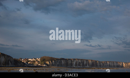 Sunrise on cliffs, Veules les Roses, Normandy, France Stock Photo