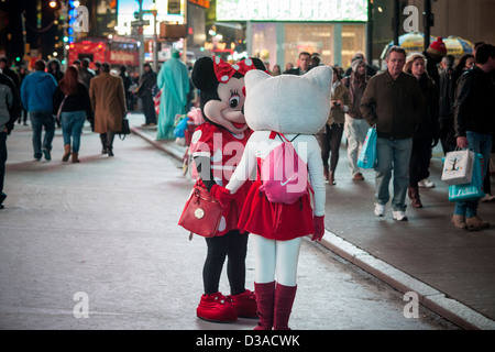 Costumed characters swarm Times Square in New York Stock Photo