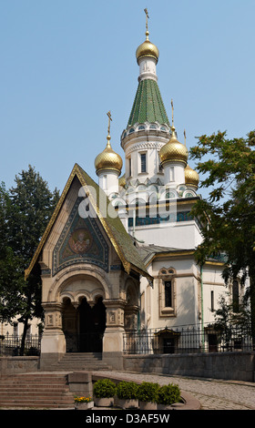 The Russian church in the center of Sofia city, capital of Bulgaria Stock Photo