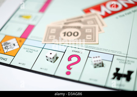 Chance on Monopoly board game. Stock Photo