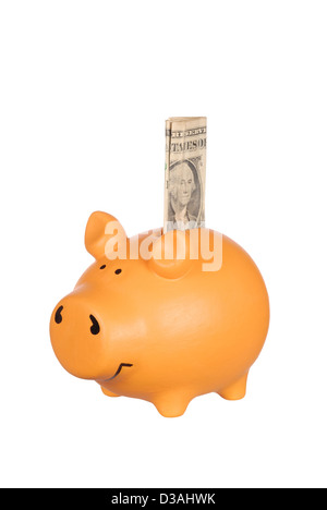 Piggy bank on a white background. 3d illustration Stock Photo - Alamy