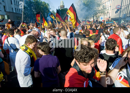 Berlin, Germany, German fans on the Kurfuerstendamm after the second round victory Stock Photo