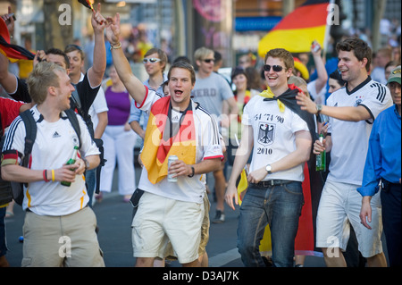 Berlin, Germany, soccer fans celebrate the second round victory Stock Photo