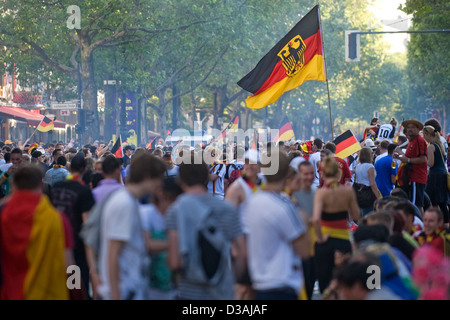 Berlin, Germany, German fans on the Kurfuerstendamm after the second round victory Stock Photo