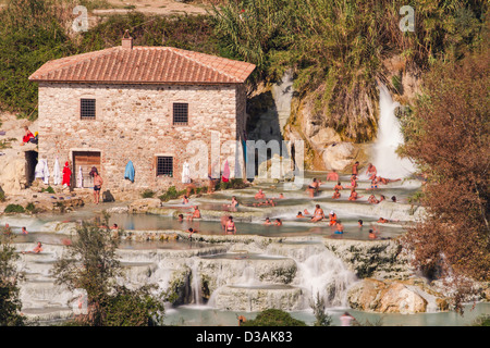 Cascate del Mulino (Mill waterfalls), Saturnia, Tuscany, Italy Stock Photo