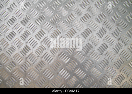 checker plate floor surface texture steel grip metal grating Stock Photo