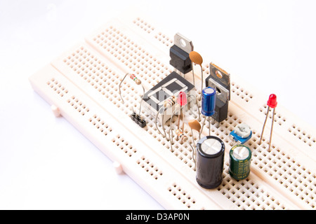 Prototyping electronic board used for testing new designs. Stock Photo