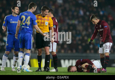 AC Sparta Praha defeat SK Slavia Prague in the Czech Soccer League match  played in Prague, Czech Republic on September 28, 2013. From left: Pavel  Kaderabek of Sparta, Martin Hurka of Slavia