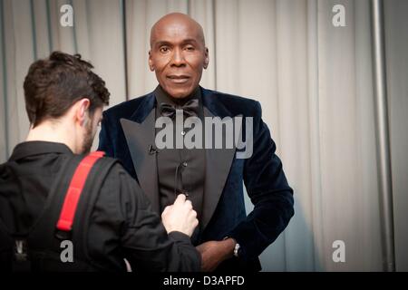 Feb. 13, 2013 - Manhattan, New York, U.S. - Event and wedding designer PRESTON BAILEY weds partner Grammy-nominated singer Theo Bleckmann at the stroke of midnight in a ceremony at the Empire State Building, Thursday, February 14, 2013. (Credit Image: © Bryan Smith/ZUMAPRESS.com) Stock Photo