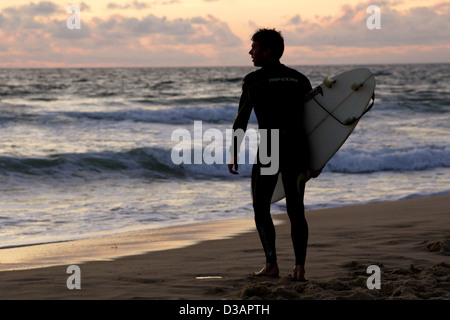 Lacanau, France, surfers on the beach in Lacanau-Ocean Stock Photo