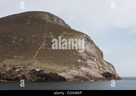 The sea stacs of Stac Lee, Stac An Armin and the island of Boreray with sea bird colonies, Hilda in the St Kilda archipelago Stock Photo