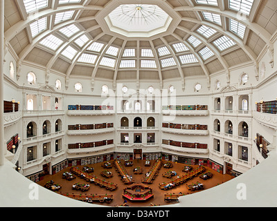 The magnificent La Trobe Reading Room in the State Library of Victoria, Melbourne Australia. Stock Photo