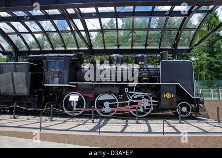 JNR Class C56 steam locomotive displayed at Kiyosato railway station Yamanashi Japan Stock Photo