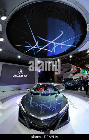 Toronto, Canada. 14th February 2013.   2013 Canadian International AutoShow media preview day at the Toronto Metro Convention Centre. Acura NSX concept car. (DCP/N8N) Credit:  n8n photo / Alamy Live News Stock Photo