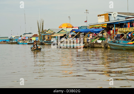 Kampong Luang  ,floating   village,on the western side of the Tonle Sap lake ,Pursat province,Cambodia. Stock Photo