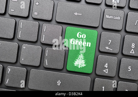 Go green on keyboard Stock Photo