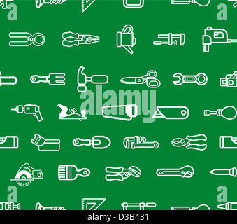 A seamless repeating background with lots of tools and hardware Stock Photo