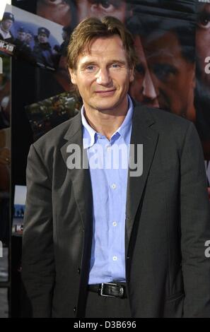 (dpa) - Actor Liam Neeson, pictured at the Cologne Media Park, 2 September 2002. Neeson presented the new movie 'K-19: The Widowmaker' telling the story of the nuclear missile submarine K-19, pride of the Soviet navy at the height of the Cold War. Its first patrol develops into a nightmare. Captain  Stock Photo