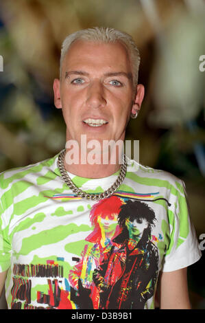 Singer H.P. Baxxter (L) of the band Scooter performs on stage during