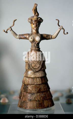 Minoan Art. Island Of Crete. The Younger Snake Goddess, From The Palace ...