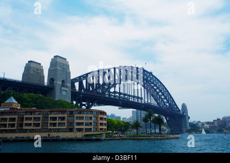 Views of the Sydney Harbour Bridge spanning the Sydney harbour connecting the Sydney central business district (CBD) and the North Shore. Stock Photo