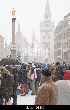 Munich, Germany. 12th Feb, 2013. Participants having fun during snowy Carnival on February 12, 2013 in Munich, Germany Stock Photo