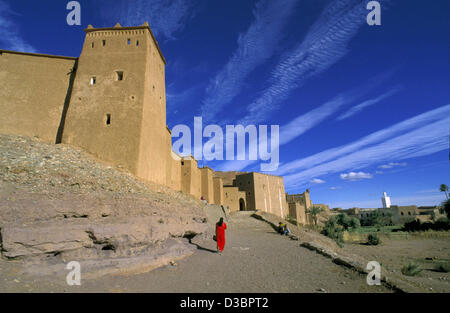 (dpa) - View of the Kasbah Taourit in Ouarzazate, Morocco, 2001. Stock Photo