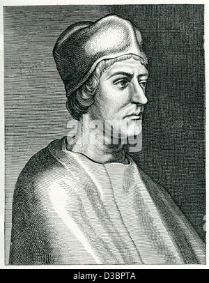 Vintage engraving of John Colet, 1467 to 1519 was an English churchman and educational pioneer. Stock Photo