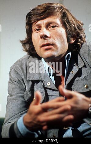 (dpa files) - Film director Roman Polanski pictured during a press conference in Munich, August 1972. Polanski will celebrate his 70th birthday on 18 August 2003. Born in Paris, France, in 1933 the son of Polish immigrants, he grew up in Poland and studied at the film school in Lodz. After first suc Stock Photo