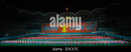 Workers Party Symbol During The Arirang Mass Game In May Day Stadium, Pyongyang, North Korea Stock Photo