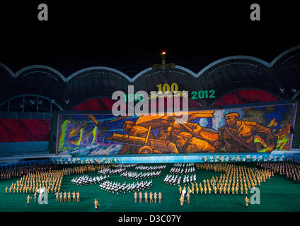 Arirang Mass Game In May Day Stadium, Pyongyang, North Korea Stock Photo