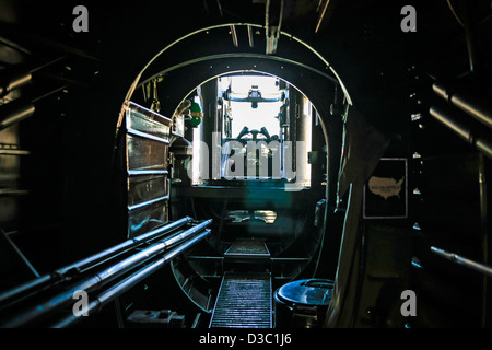 Inside a B24 Consolidated Liberator ww2 bomber plane looking at the ...