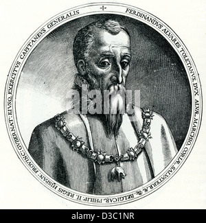 Vintage engraving of Fernando Álvarez de Toledo, 3rd Duke of Alba a Spanish noble, military and diplomat Stock Photo