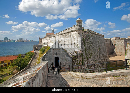 The Morro Castle / Castillo de los Tres Reyes Magos del Morro, fortress guarding the entrance to Havana bay, Cuba, Caribbean Stock Photo