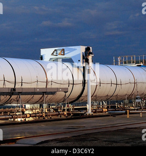 The Ares I-X rocket, part of NASA's Constellation program, undergoes ...
