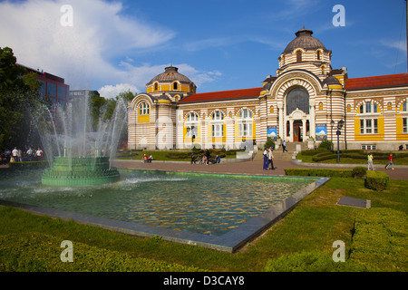 Bulgaria, Europe, Sofia, Mineral Baths Building And Gardens. Example Of Byzantine Architecture. Stock Photo