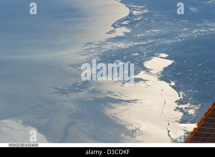 Oil Spill, Gulf of Mexico (NASA, International Space Station Science, 05/04/10) Stock Photo