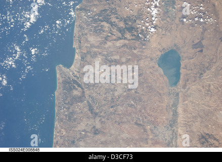 Israel, Jordan, Lebanon, Syria and Palestine (NASA, International Space Station Science, 07/17/10) Stock Photo