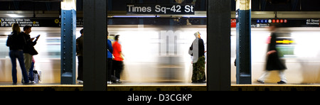 Times Square Subway Station, 42nd Street, New York, Usa Stock Photo