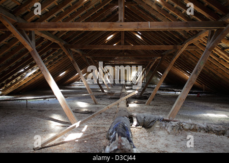 Gross Dölln, Germany, roof in a former Kasernengebaeude Stock Photo