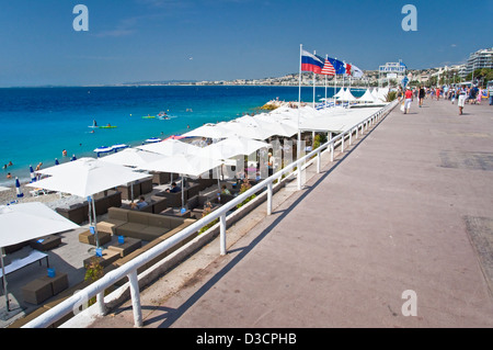 The Promenade des Anglais (english promenade) in Nice - France Stock Photo