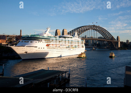 Rhapsody of the Seas - luxury cruise ship berthed at the Overseas Terminal Circular Quay Sydney Australia