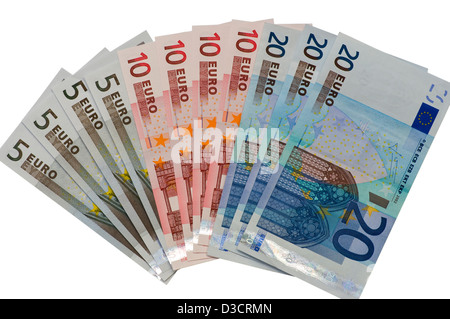 Spanish Euros Currency Banknotes Stock Photo
