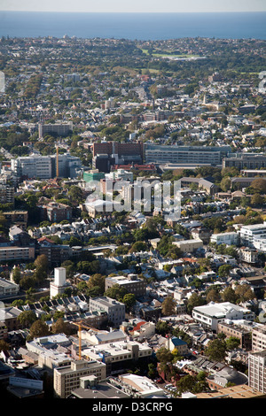 Elevated aerial view of St Vincent's Hospital Darlinghurst Sydney Australia Stock Photo