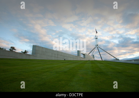 Grass lawn on the walls and roof of Parliament House Capital Hill Canberra ACT Australia Stock Photo