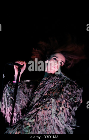 BARCELONA, SPAIN - DEC 3: Julie Budet, Yelle, performs at Discotheque Razzmatazz on December 3, 2010 in Barcelona, Spain. Stock Photo